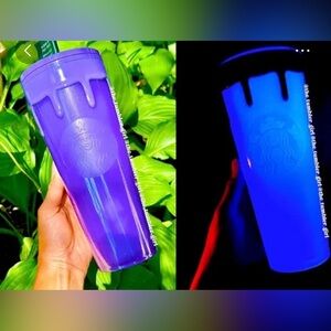 Starbucks Tumbler GLOW-IN-THE-DARK Purple Slime Halloween 2025 Cold Cup & Straw